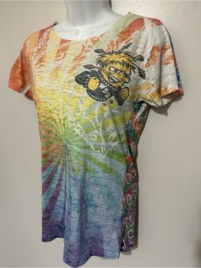 Wichita State Shockers Tie‑Dye Rainbow Tee Size Large – WSU Spirit Shirt
